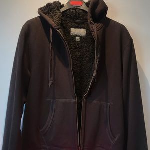 Old Navy Zip Hoodie Faux Shearling Men L